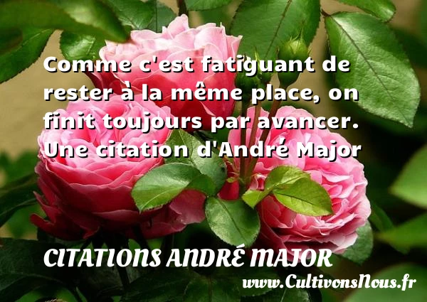 Comme c’est fatiguant de rester à la même place, on finit - Citations André Major