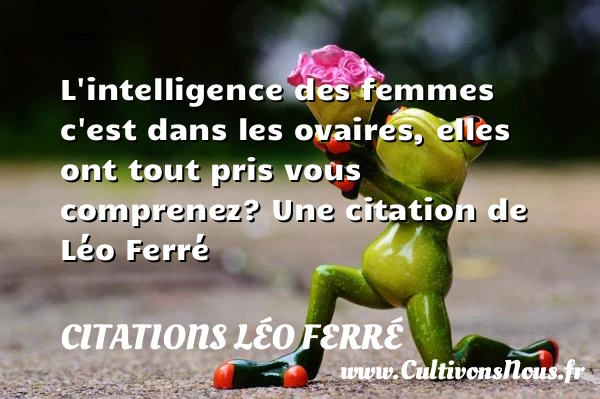 L’intelligence des femmes c’est dans les ovaires, elles ont tout pris vous - Citations Léo Ferré