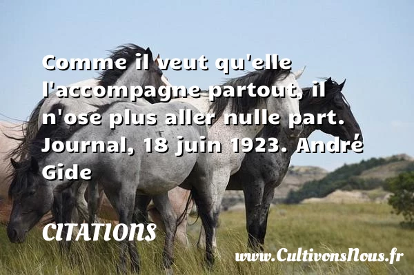 Comme il veut qu’elle l’accompagne - Citations - Citations André Gide