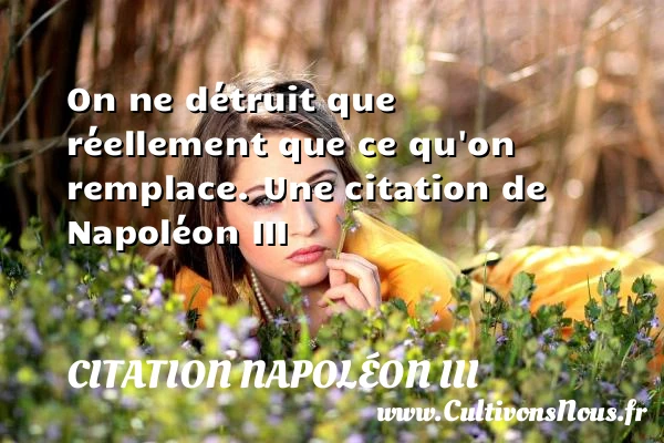 On ne détruit que réellement que ce qu’on - Citation Napoléon III