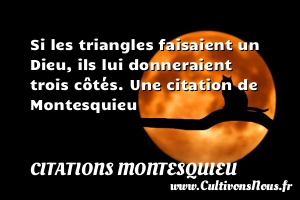 Si les triangles faisaient un Dieu, ils lui donneraient - Citations Montesquieu
