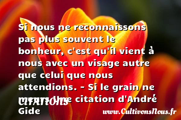 Si nous ne reconnaissons pas plus - Citations - Citations André Gide