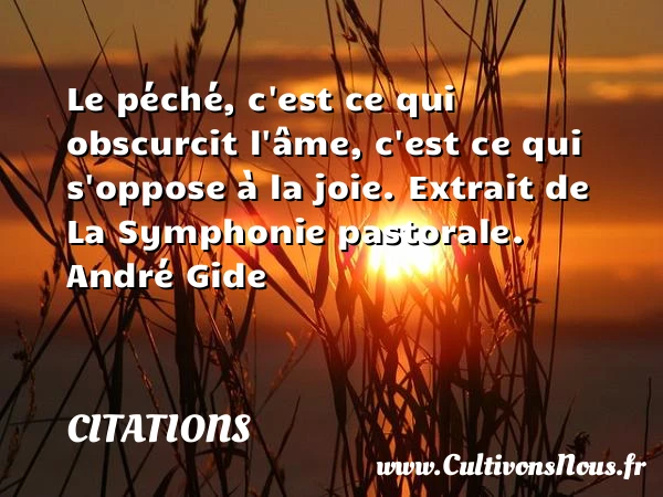 Le péché, c’est ce qui obscurcit - Citations - Citations André Gide