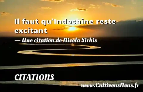 Il faut qu Indochine reste excitant - Une citation de Nicola Sirkis CITATIONS