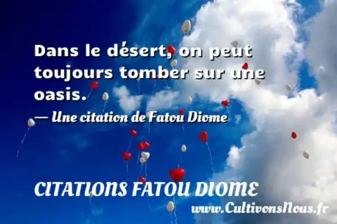 Dans le désert, on peut toujours tomber sur une oasis. - Une citation de Fatou Diome CITATIONS FATOU DIOME