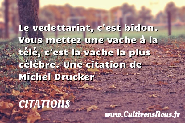 Le vedettariat, c’est bidon. Vous mettez une vache à la télé - Citations - Citations Michel Drucker