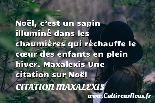 Noël, c’est un sapin illuminé dans les chaumières - Citation Maxalexis - Citation Noël