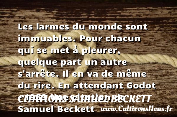 Les larmes du monde sont - Citations Samuel Beckett - Citation les larmes