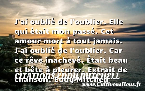 J’ai oublié de l’oublier - Citations Eddy Mitchell