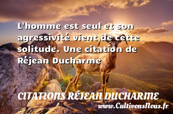 L’homme est seul et son agressivité vient de - Citations Réjean Ducharme