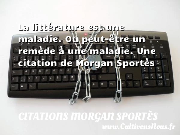 La littérature est une maladie. Ou peut-être un remède à - Citations Morgan Sportès
