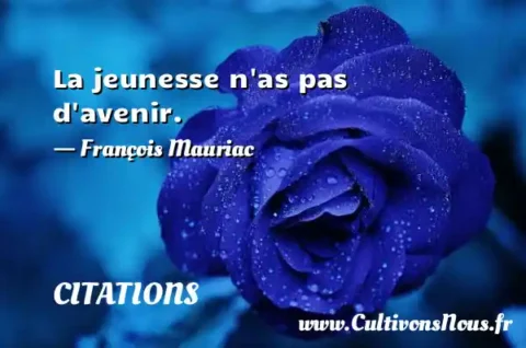 La jeunesse n as pas d avenir. - François Mauriac CITATIONS