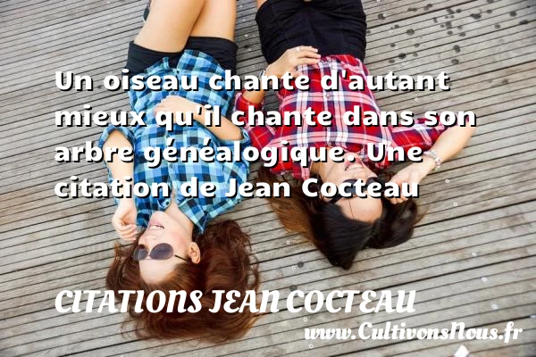 Un oiseau chante d’autant - Citations Jean Cocteau - Citation oiseau