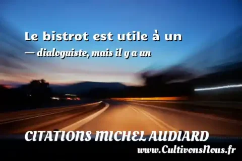 Le bistrot est utile à un - dialoguiste, mais il y a un CITATIONS MICHEL AUDIARD
