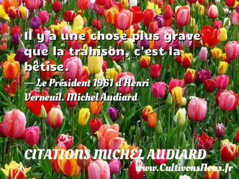 Il y a une chose plus grave que la trahison, c est la bêtise. - Le Président 1961 d Henri Verneuil. Michel Audiard CITATIONS MICHEL AUDIARD
