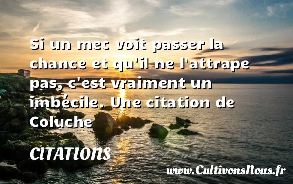 Si un mec voit passer la - Citations - Citations Coluche - Citation imbécile