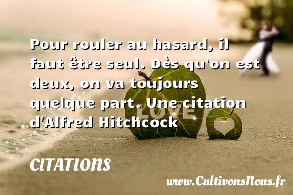 Pour rouler au hasard, il - Citations - Citations Alfred Hitchcock - Citation hasard