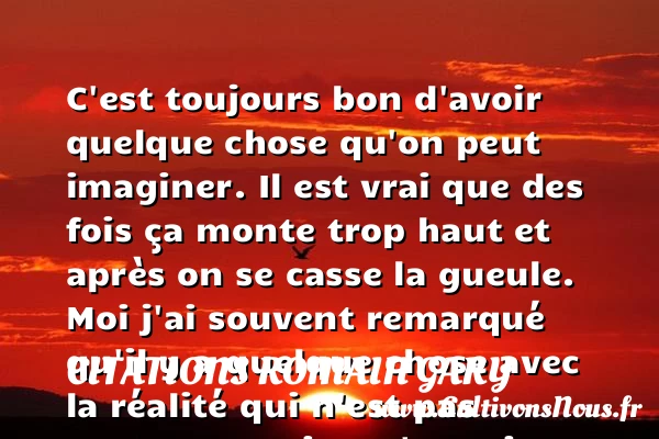 C’est toujours bon d’avoir - Citations Romain Gary - Citation gueule