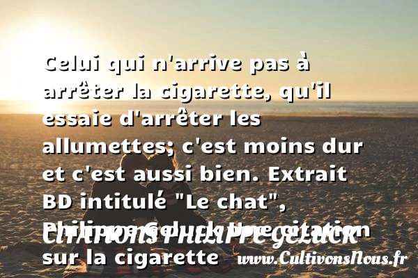 Celui qui n’arrive pas à arrêter - Citations Philippe Geluck - Citation cigarette