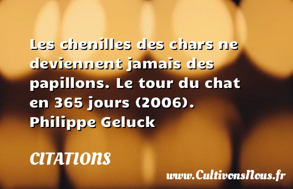 Les chenilles des chars ne - Citations - Citations Philippe Geluck - Citation papillon