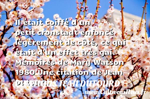 Il était coiffé d’un petit - Citations Jean Dutourd - Citation mémoire