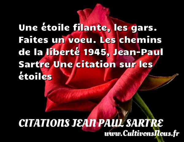 Une étoile filante, les - Citations Jean Paul Sartre - Citation étoile
