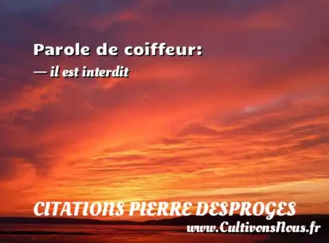 Parole de coiffeur: - il est interdit CITATIONS PIERRE DESPROGES