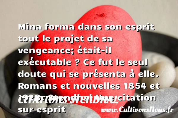 Mina forma dans son esprit - Citations Stendhal - Citation esprit - Citation vengeance