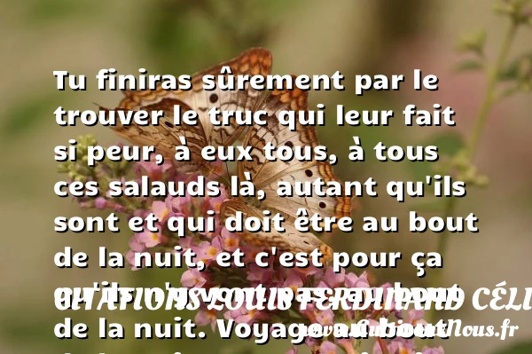 Tu finiras sûrement par le - Citations Louis Ferdinand Céline - Citation voyage