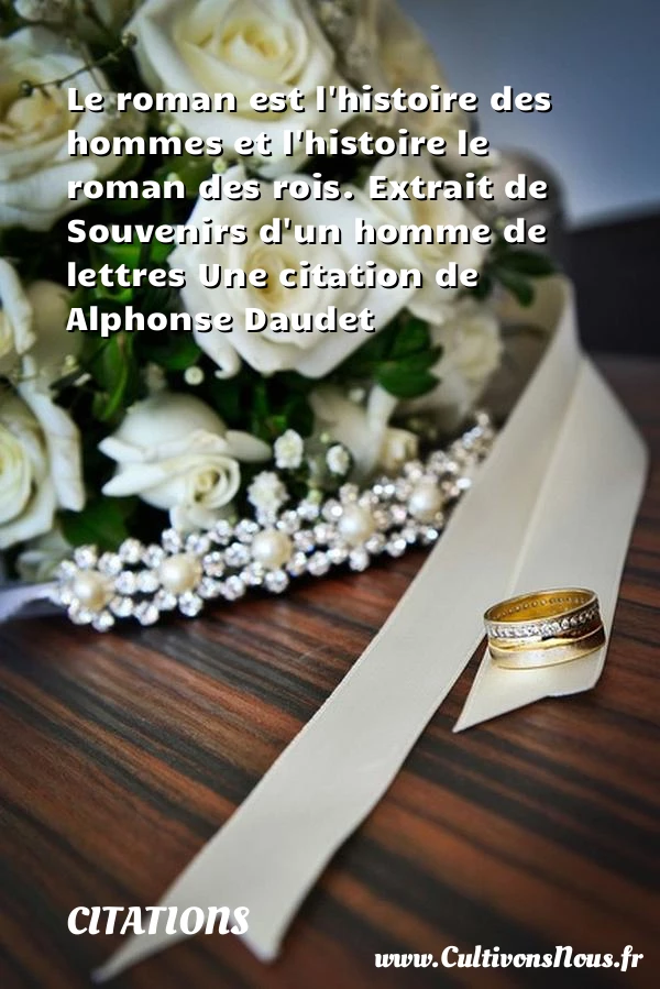 Le roman est l’histoire des - Citations - Citations Alphonse Daudet - Citation roman