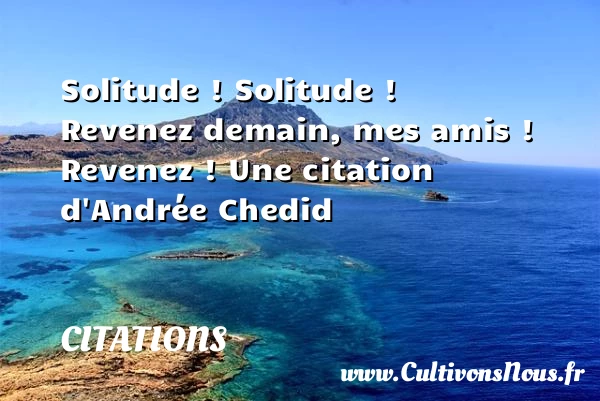 Solitude ! - Citations - Citations Andrée Chedid - Citations solitude