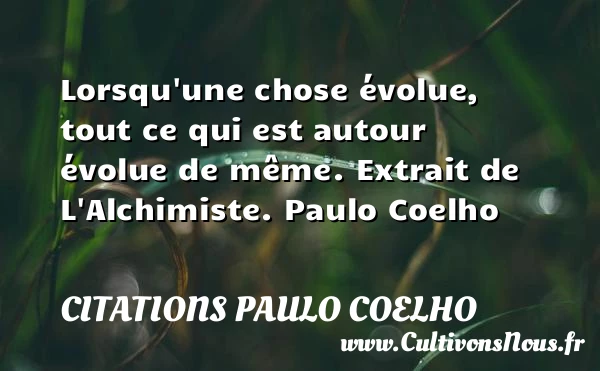 Lorsqu’une chose évolue, - Citations Paulo Coelho