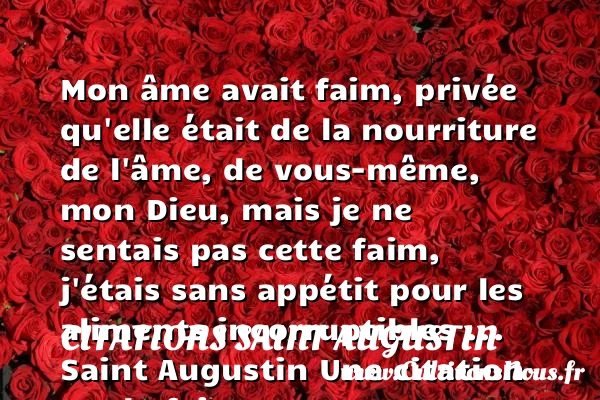 Mon âme avait faim, privée - Citations Saint Augustin - Citation faim