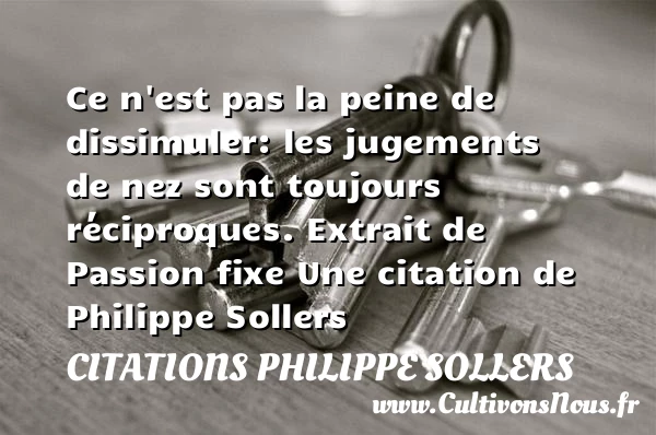 Ce n’est pas la peine de - Citations Philippe Sollers - Citation jugement
