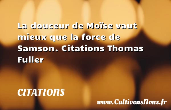 La douceur de Moïse vaut - Citations - Citations Thomas Fuller