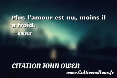 Plus l amour est nu, moins il a froid. - amour CITATION JOHN OWEN