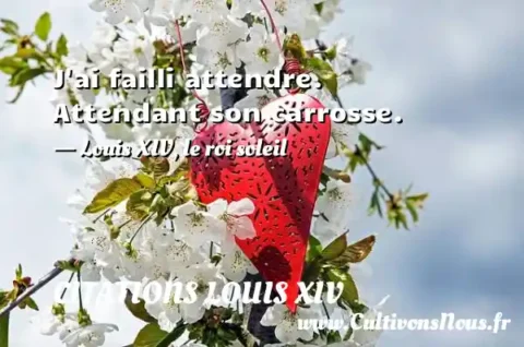 J ai failli attendre. Attendant son carrosse. - Louis XIV, le roi soleil CITATIONS LOUIS XIV