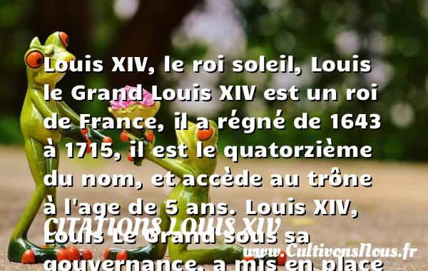 Louis XIV, histoire et biographie du roi soleil ou Louis le Grand - Citations Louis XIV