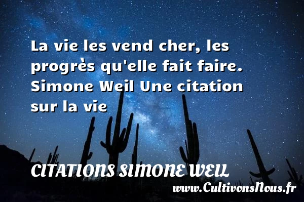 La vie les vend cher, les - Citations Simone Weil - Citation sur la vie