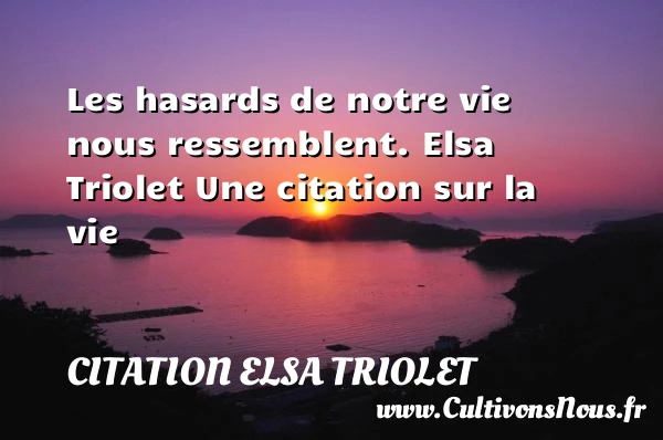 Les hasards de notre vie - Citation Elsa Triolet - Citation sur la vie