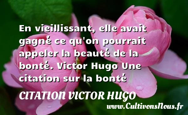 En vieillissant, elle avait - citation Victor Hugo - citation bonté