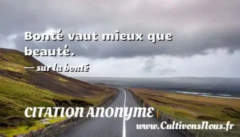 Bonté vaut mieux que beauté. - sur la bonté CITATION ANONYME