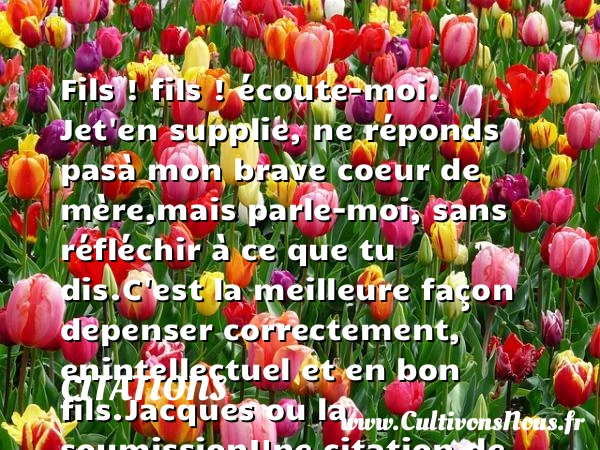 Fils ! fils ! écoute-moi. Je - Citations - Citations Eugène Ionesco - écrivain