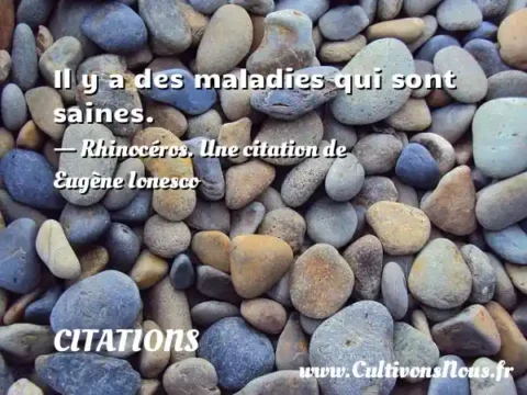 Il y a des maladies qui sont saines. - Rhinocéros. Une citation de Eugène Ionesco CITATIONS