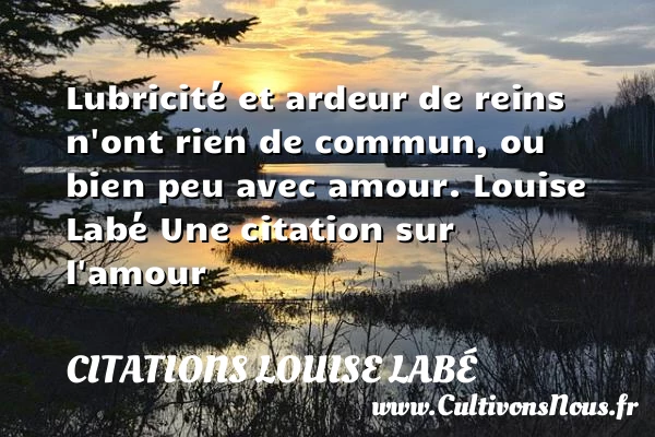 Lubricité - Citations Louise Labé - Citations sur l’amour