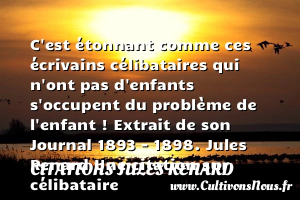 C’est étonnant comme ces - Citations Jules Renard - Citation célibataire