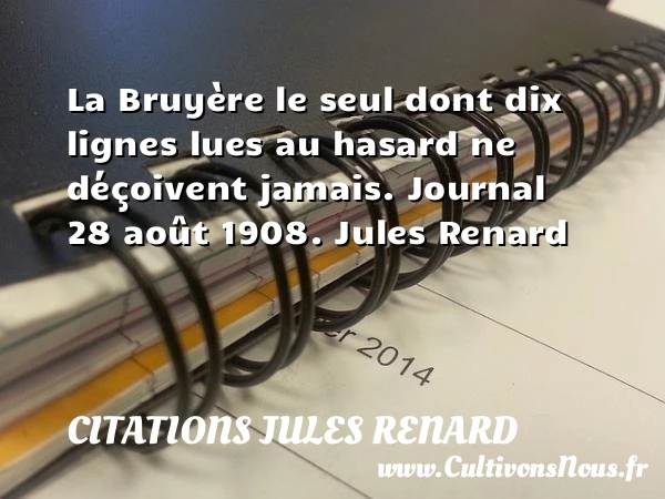 La Bruyère - Citations Jules Renard - Citation hasard