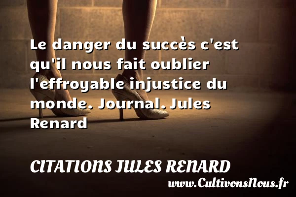 Le danger du succès - Citations Jules Renard - Citation oublier