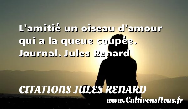 L’amitié - Citations Jules Renard - Citation oiseau