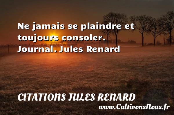 Ne jamais se plaindre et - Citations Jules Renard